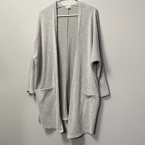 DONNI. Open Front Ribbed Cardigan - Picture 2 of 13